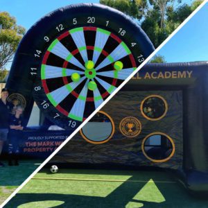 4x4m Inflatable Dart Board and Inflatable Football Pitch / Pana Cage